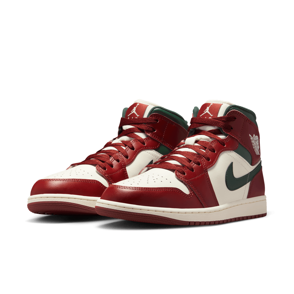Air Jordan 1 Mid Men's Shoes 'Sail/Green/Redstone'