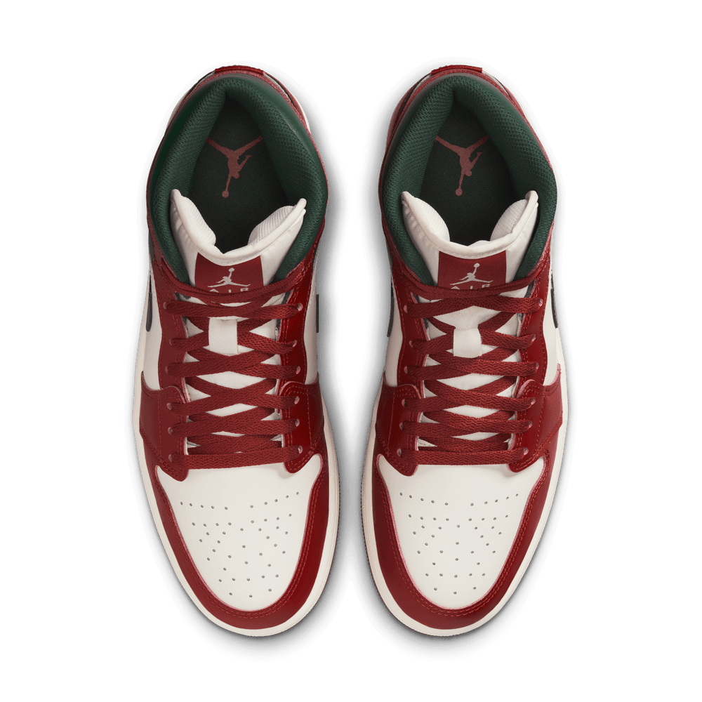 Air Jordan 1 Mid Men's Shoes 'Sail/Green/Redstone'