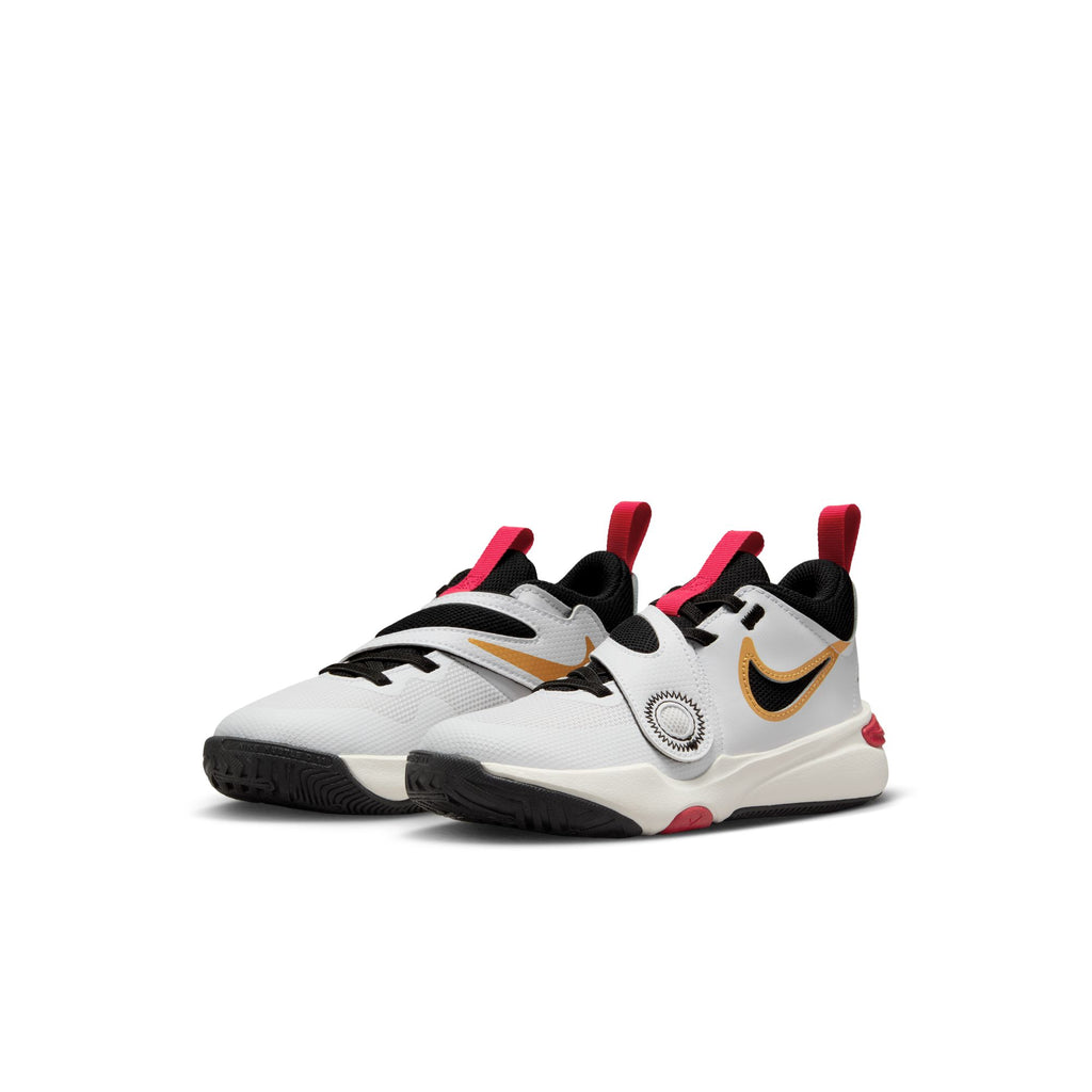 Nike Team Hustle D 11 Little Kids' Shoes (PS)'White/Black/Gold/Red'