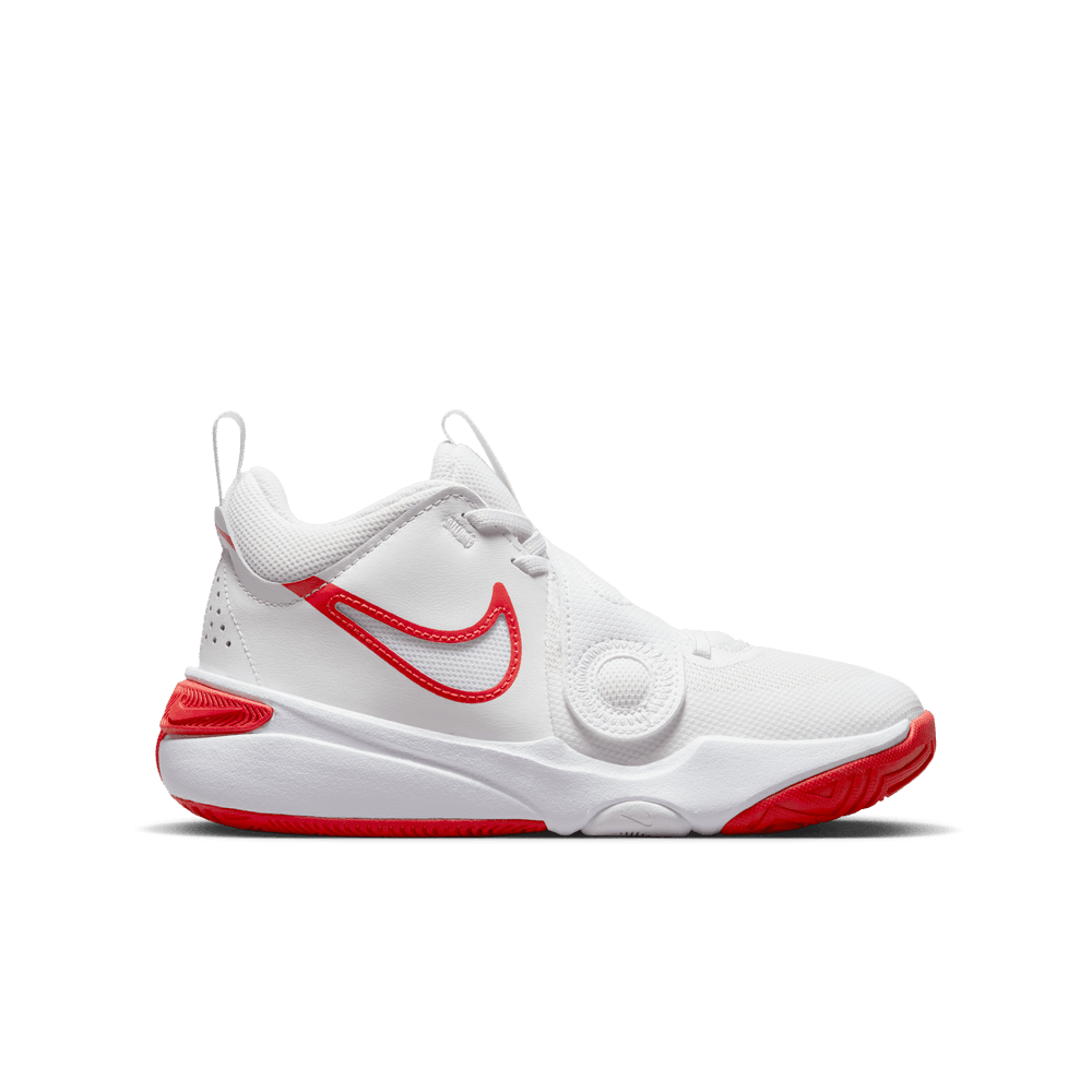 Nike Team Hustle D 11 Big Kids' Basketball Shoes (GS) 'White/Red'