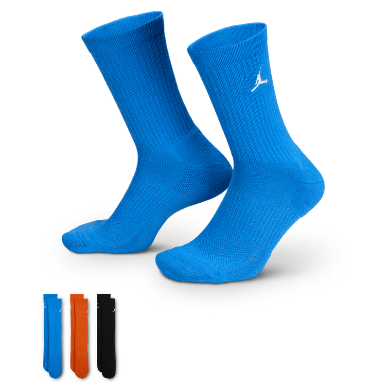Jordan Everyday Crew Socks (3 pairs) 'Blue/Starfish/Black'