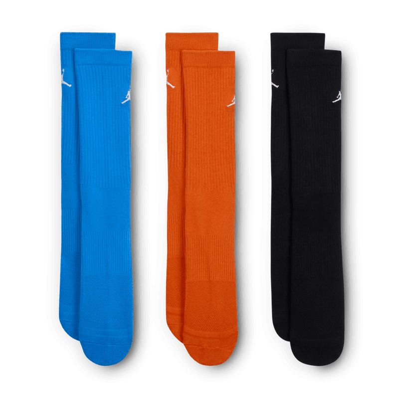 Jordan Everyday Crew Socks (3 pairs) 'Blue/Starfish/Black'