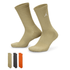 Jordan Everyday Crew Socks (3 pairs) 'Khaki/Grey/Starfish'