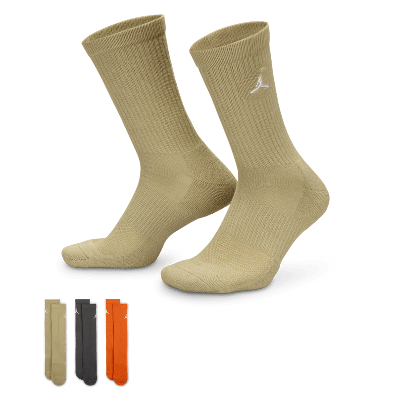 Jordan Everyday Crew Socks (3 pairs) 'Khaki/Grey/Starfish'