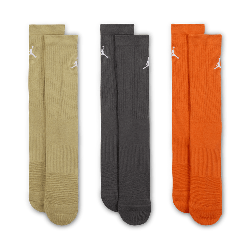 Jordan Everyday Crew Socks (3 pairs) 'Khaki/Grey/Starfish'