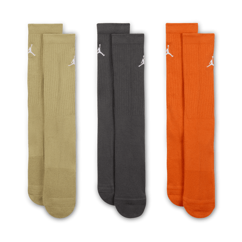 Jordan Everyday Crew Socks (3 pairs) 'Khaki/Grey/Starfish'