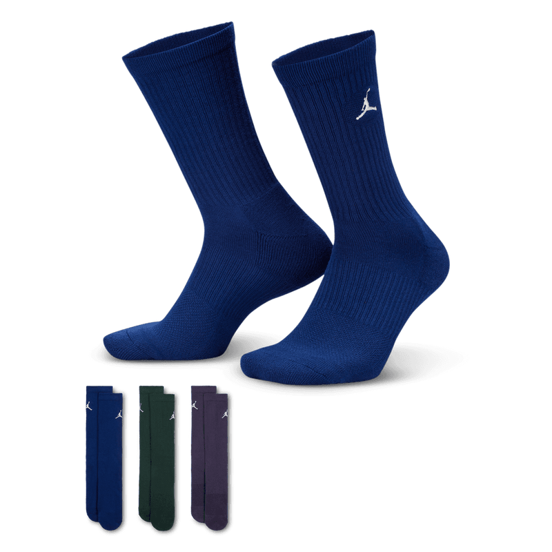 Jordan Everyday Crew Socks (3 pairs) 'Blue/Green/Purple'