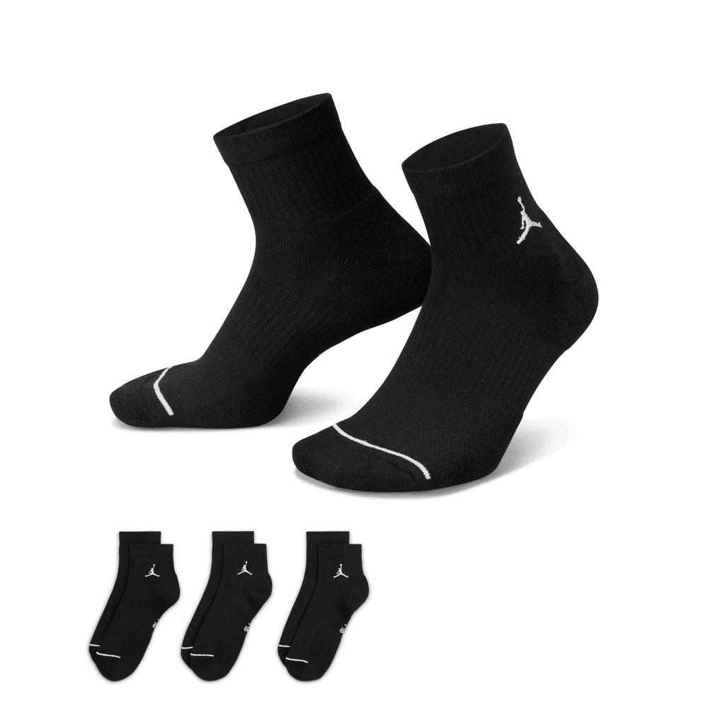 Jordan Everyday Ankle Socks (3 Pairs) 'Black/White'