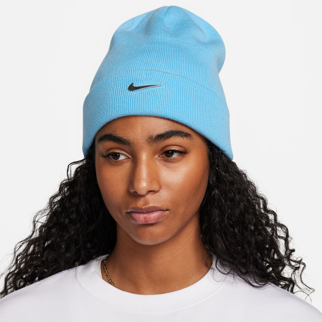 Nike Peak Standard Cuff Metal Swoosh Beanie 'Aquarius Blue/Silver'