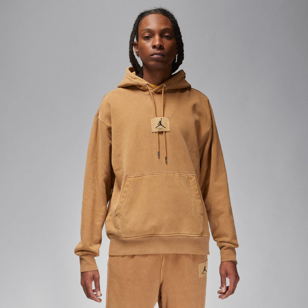 Jordan Flight Fleece Men's Washed Pullover Hoodie 'Legend Brown'