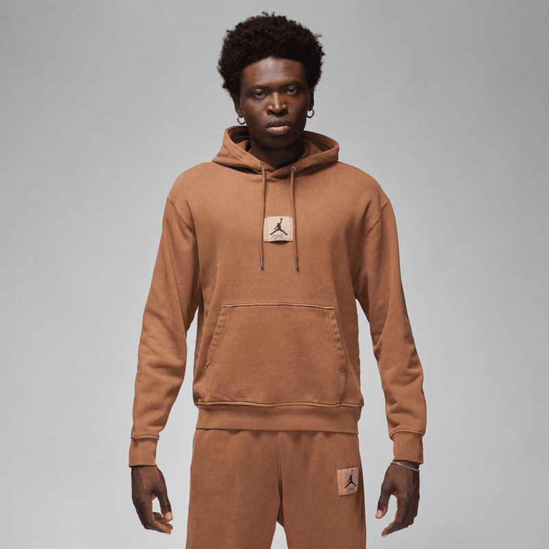 Jordan Essentials Men's Statement Fleece Washed Pullover Hoodie 'British Tan'