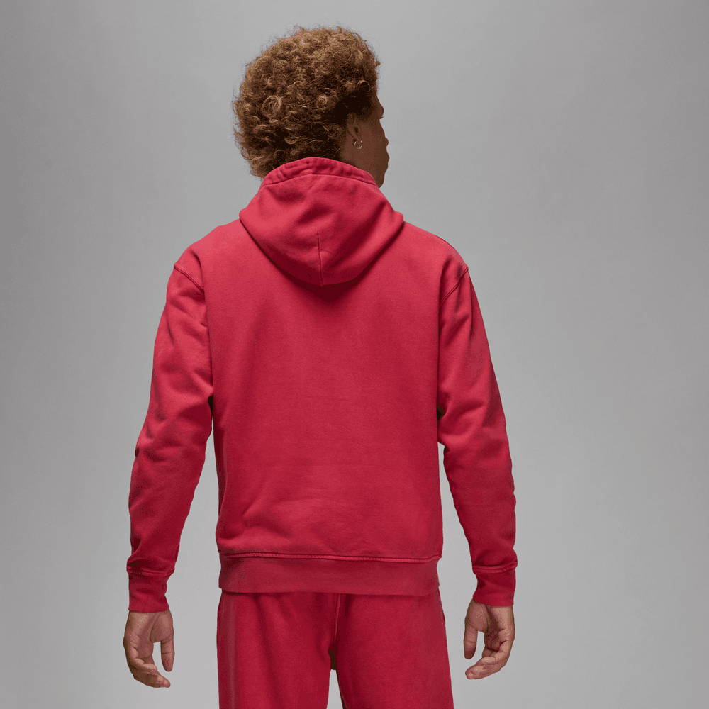 Jordan Essentials Men's Statement Fleece Washed Pullover Hoodie 'Cardinal Red'