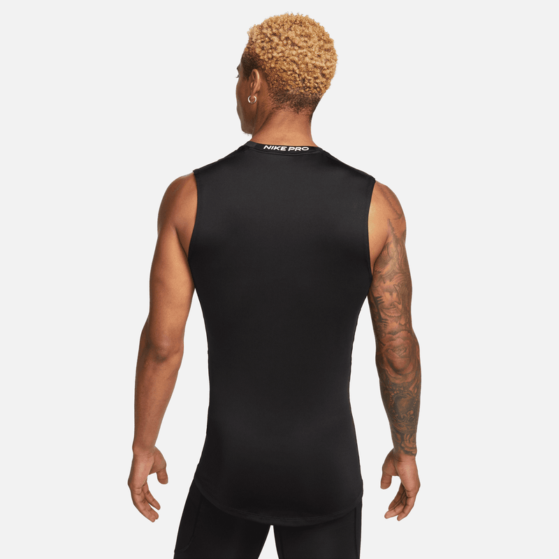 Nike Pro Men's Dri-FIT Tight Sleeveless Fitness Top 'Black/White'