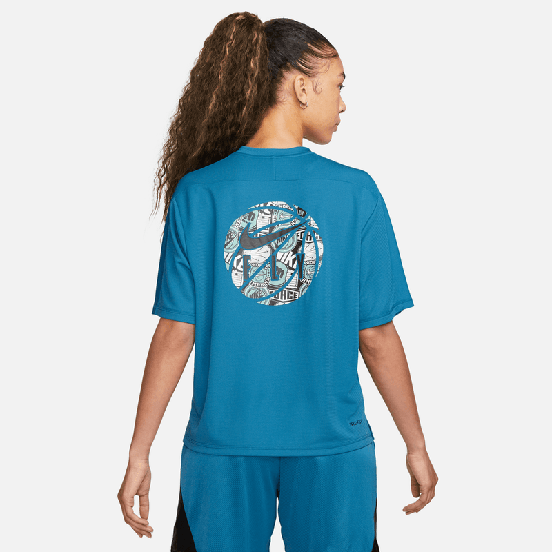 Nike Dri-FIT Warmup Women's Short-Sleeve Basketball Top 'Blue/Black'