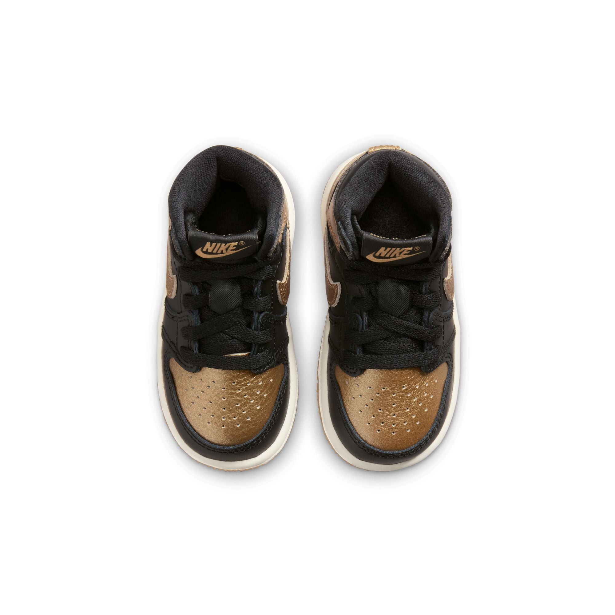 black and gold infant jordans