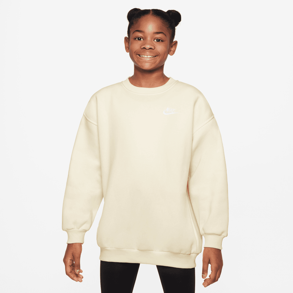 Nike Sportswear Club Fleece Big Kids' Oversized Sweatshirt 'Soft Pearl'