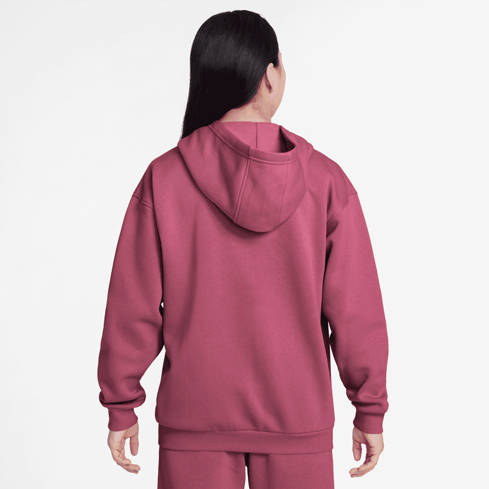 Nike Sportswear Club Fleece Big Kids' Oversized Full-Zip Hoodie 'Sweet Beet'