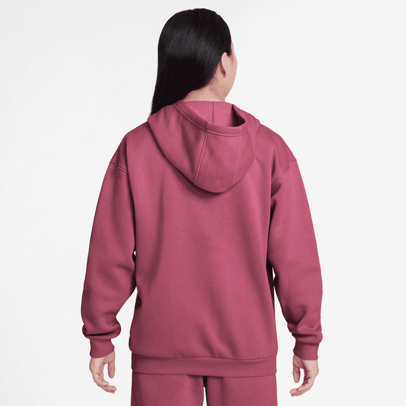 Nike Sportswear Club Fleece Big Kids' Oversized Full-Zip Hoodie 'Sweet Beet'