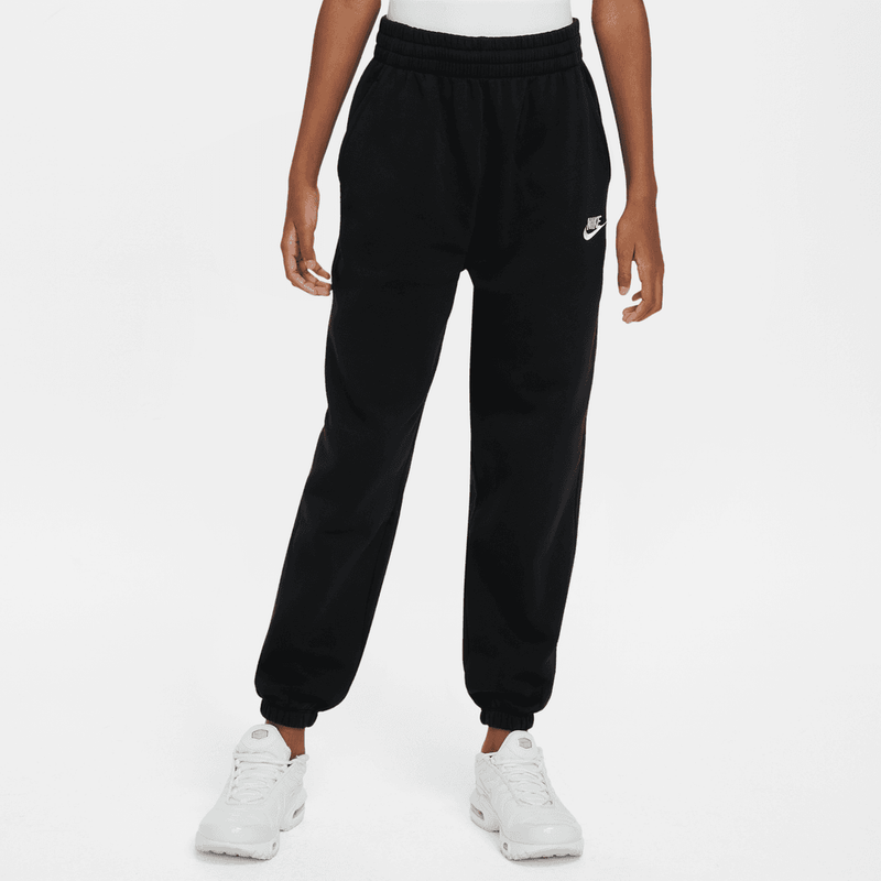 Nike Sportswear Club Fleece Big Kids' Loose Pants 'Black/White'