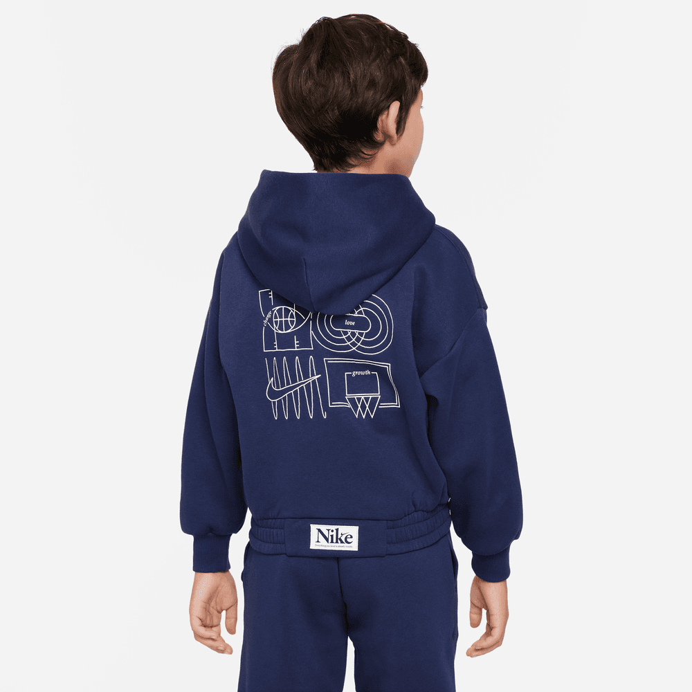 Nike Culture of Basketball Big Kids' Oversized Pullover Basketball Hoodie 'Navy/White'