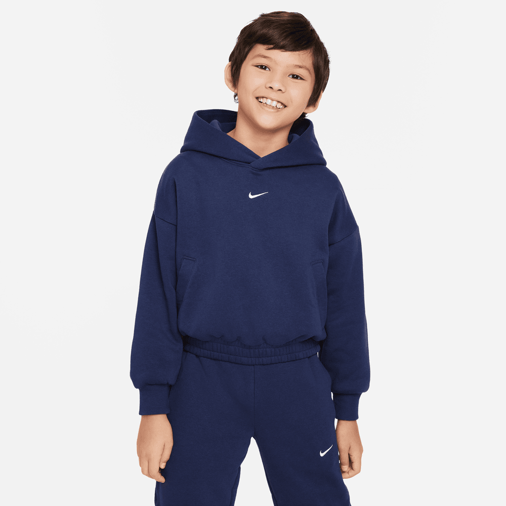 Nike Culture of Basketball Big Kids' Oversized Pullover Basketball Hoodie 'Navy/White'