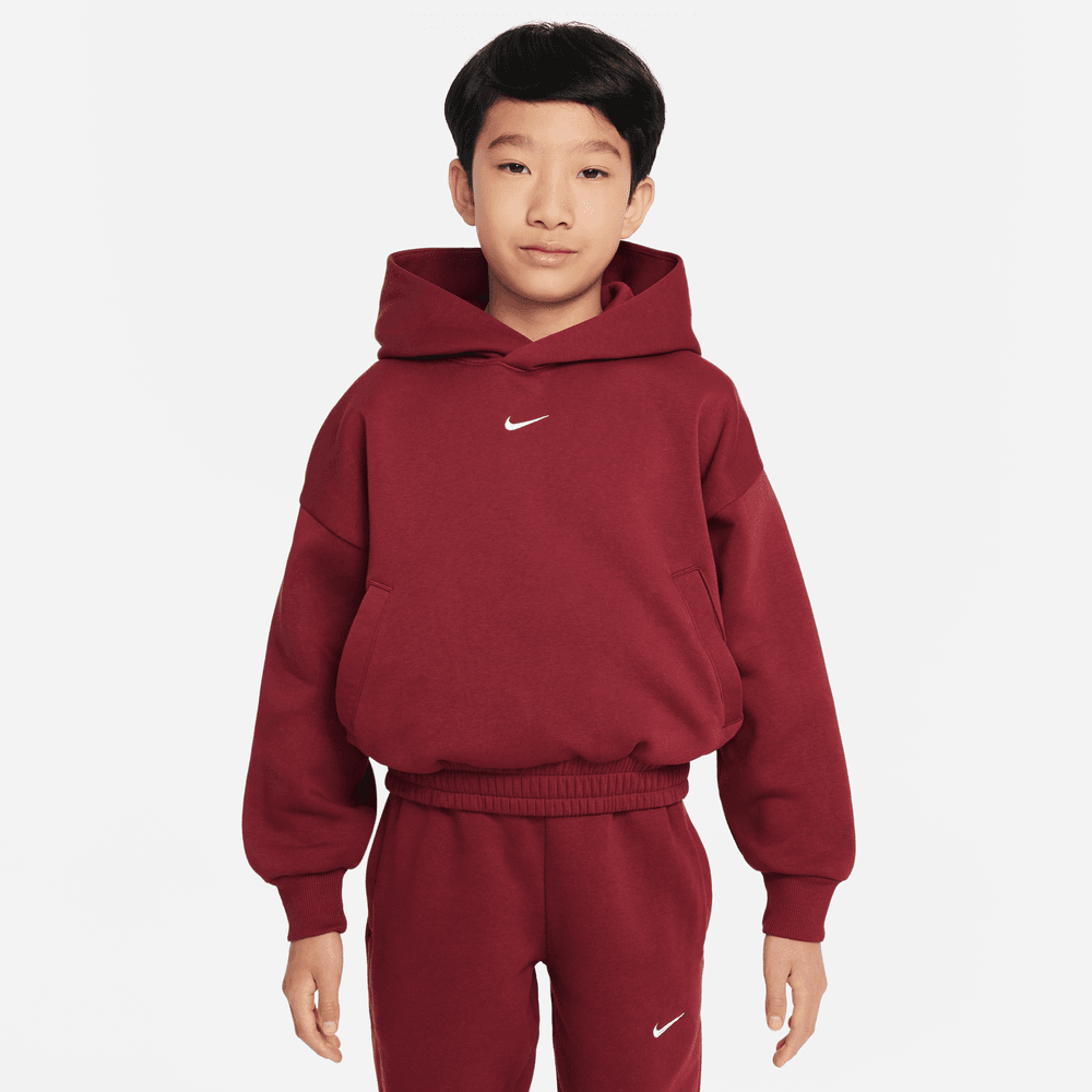 Nike Culture of Basketball Big Kids' Oversized Pullover Basketball Hoodie 'Team Red/White'