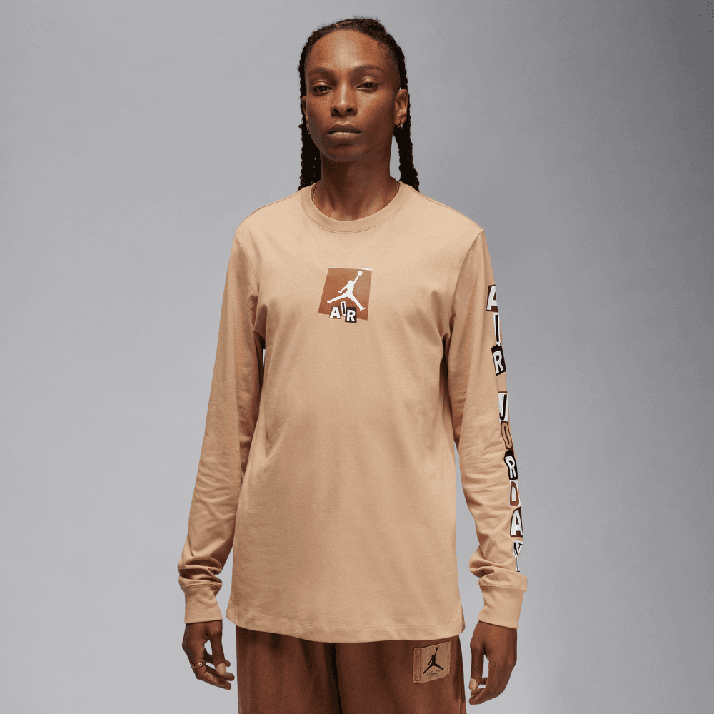 Jordan Brand Men's Graphic Long-Sleeve T-Shirt 'Hemp/Sail'