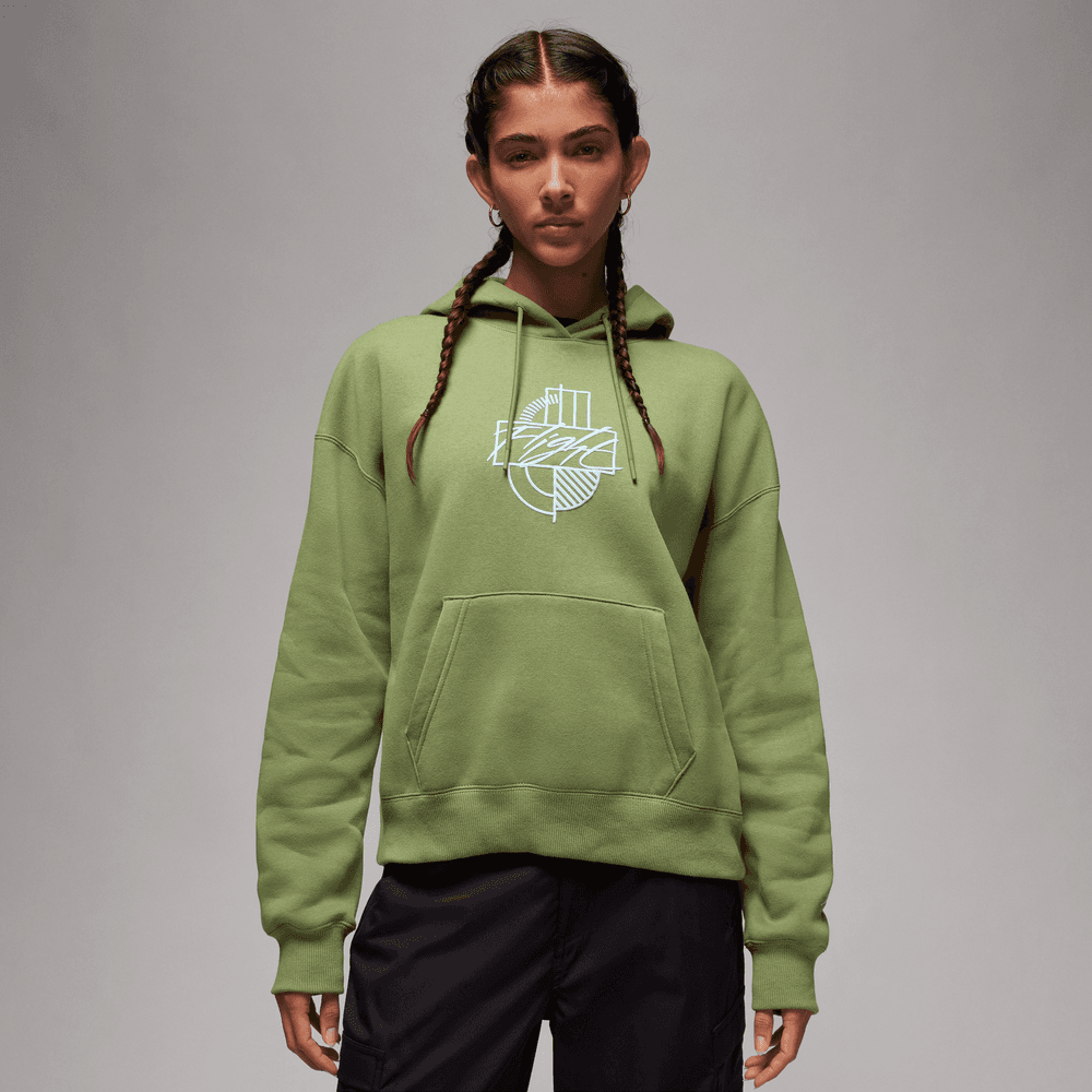 Jordan Brooklyn Fleece Women's Graphic Hoodie 'Olive'