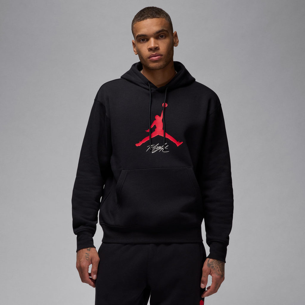 Jordan Essentials Men's Fleece Hoodie 'Black/Red'