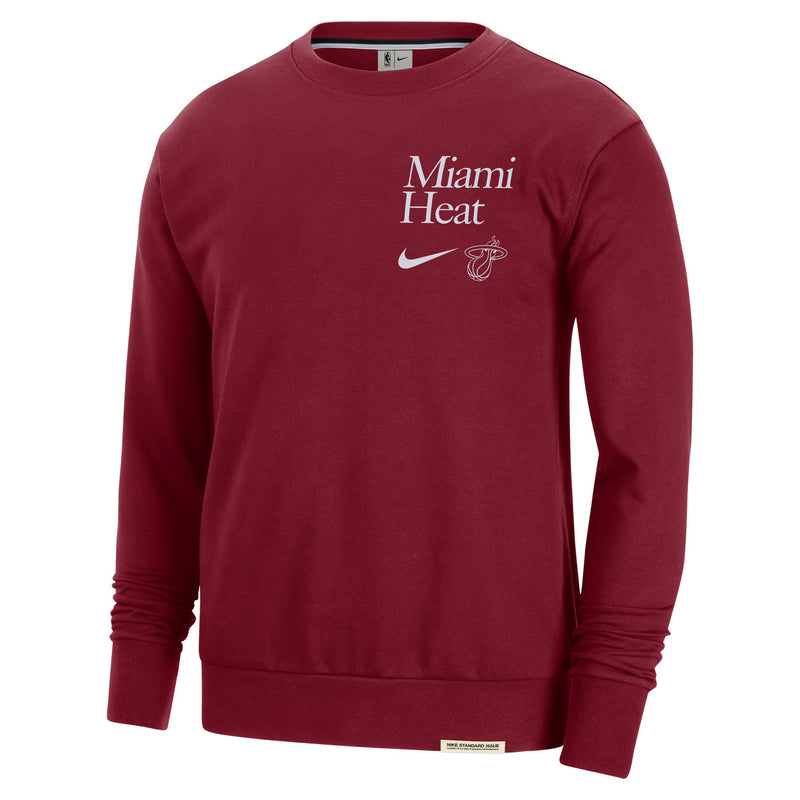 Miami Heat Standard Issue Men's Nike Dri-FIT NBA Crew-Neck Sweatshirt 'Tough Red'