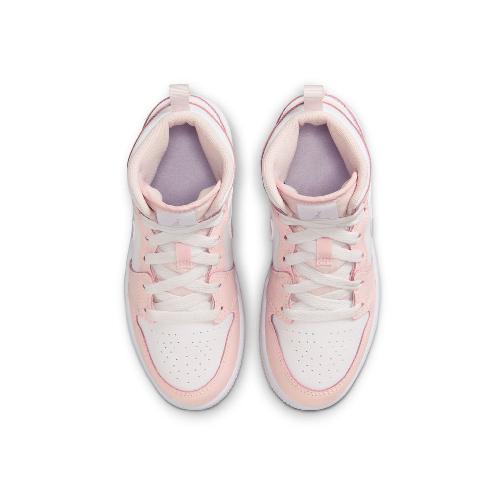 Jordan 1 Mid Little Kids' Shoes (PS) 'Pink Wash/Violet/White'