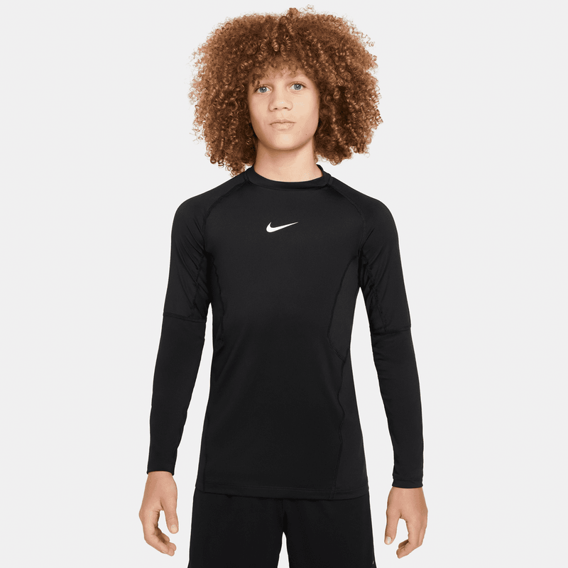 Nike Pro Big Kids' (Boys') Dri-FIT Long-Sleeve Top 'Black'