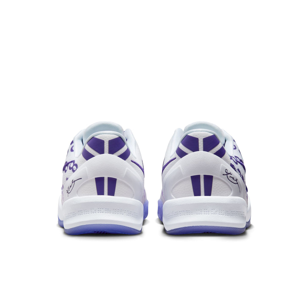 Kobe Bryant Kobe 8 Big Kids' Basketball Shoes (GS) 'White/Purple'