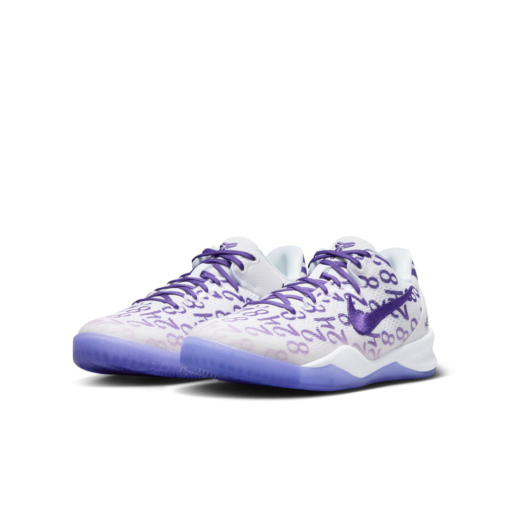 Kobe Bryant Kobe 8 Big Kids' Basketball Shoes (GS) 'White/Purple'