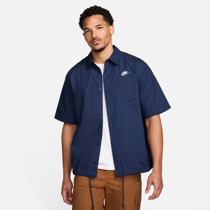 Nike Club Men's Short-Sleeve Oxford Button-Up Shirt 'Navy/White'