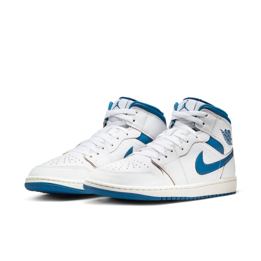 Air Jordan 1 Mid SE Men's Shoes 'White/Industrial Blue'