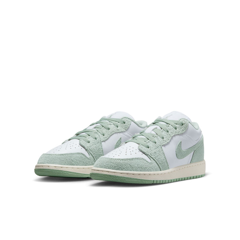 Air Jordan 1 Low SE Big Kids' Shoes (GS) 'White/Seafoam'