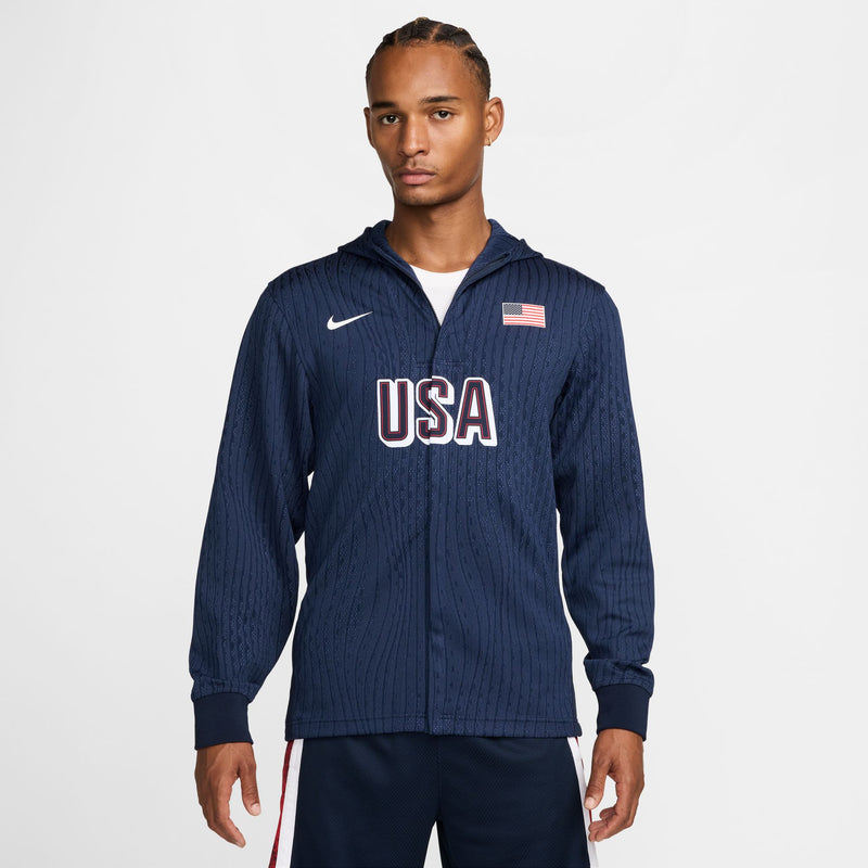 USA Men's Nike Dri-FIT ADV Basketball Game Jacket 'Obsidian/White'