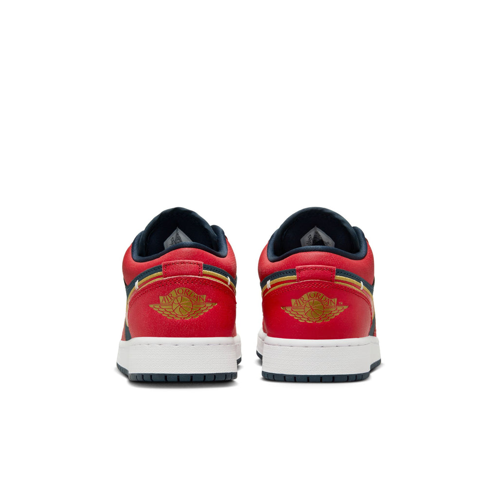 Air Jordan Retro 1 Low SE (GS) 'Navy/Red/Gold'