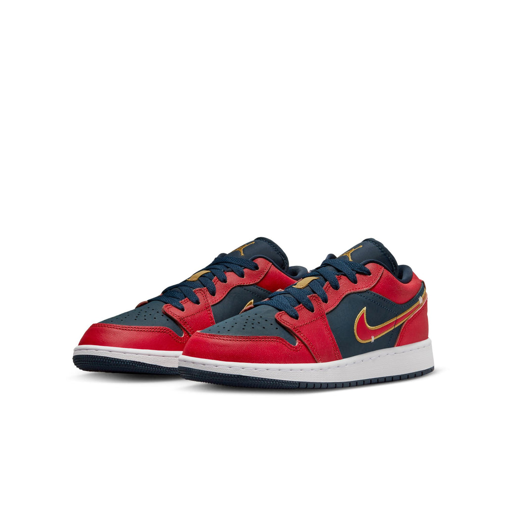 Air Jordan Retro 1 Low SE (GS) 'Navy/Red/Gold'