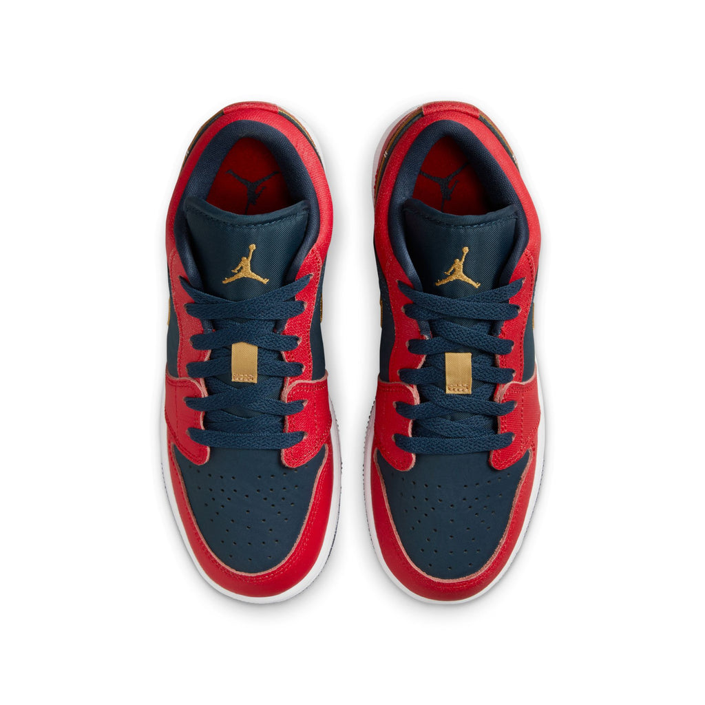 Air Jordan Retro 1 Low SE (GS) 'Navy/Red/Gold'