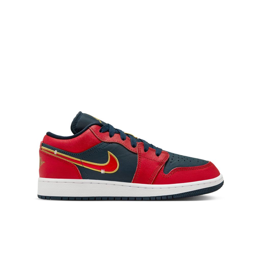 Air Jordan Retro 1 Low SE (GS) 'Navy/Red/Gold'