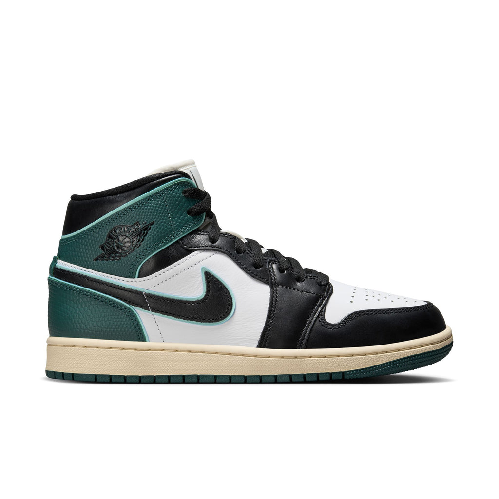 Air Jordan 1 Mid SE Women's Shoes 'White/Black/Green'