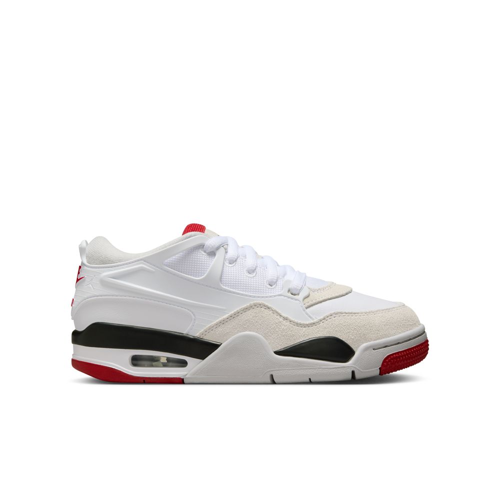 Air Jordan 4 RM Big Kids' Shoes (GS) 'White/red/Black/Grey'