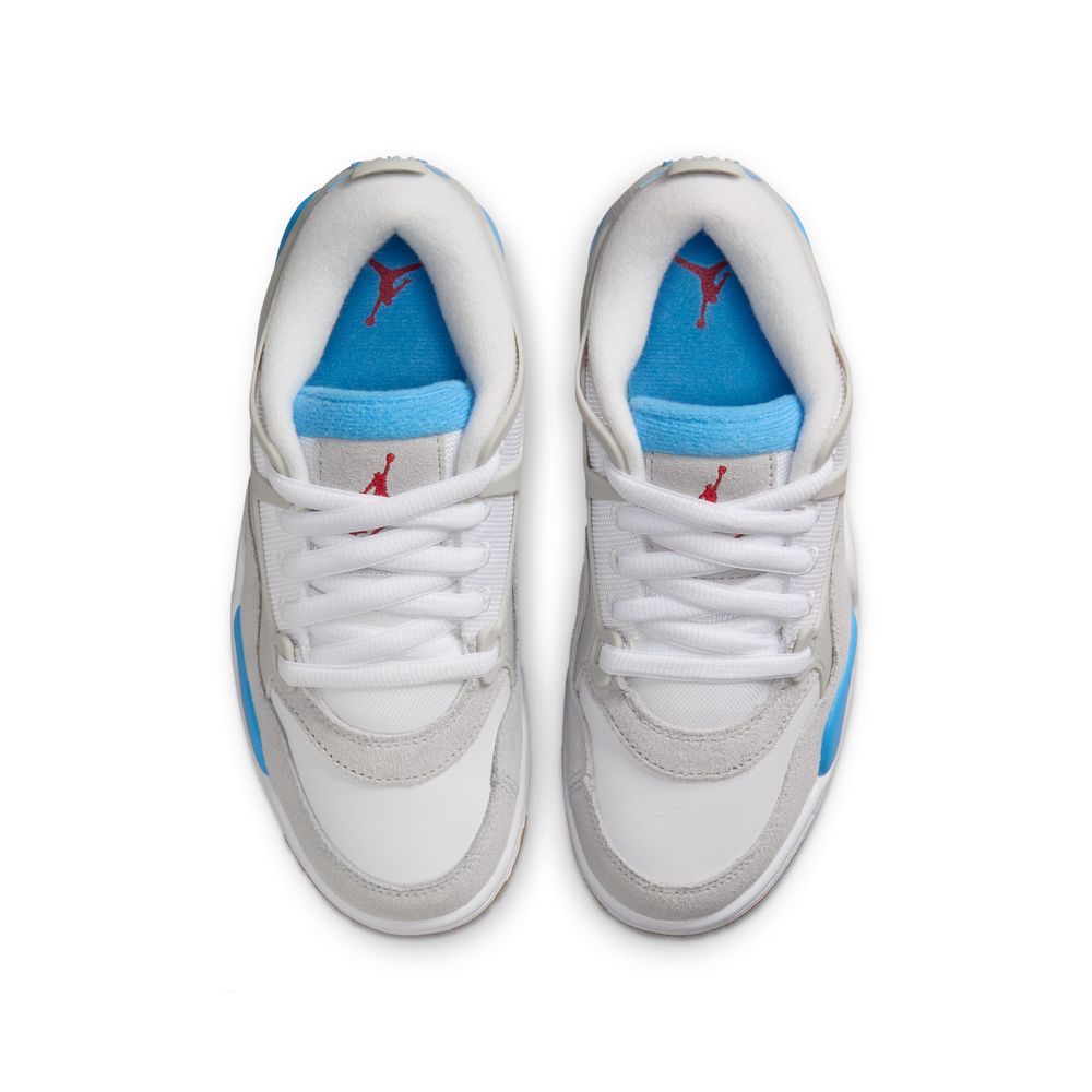 Air Jordan 4 RM Big Kids' Shoes (GS) 'White.Neutral Grey/Blue'