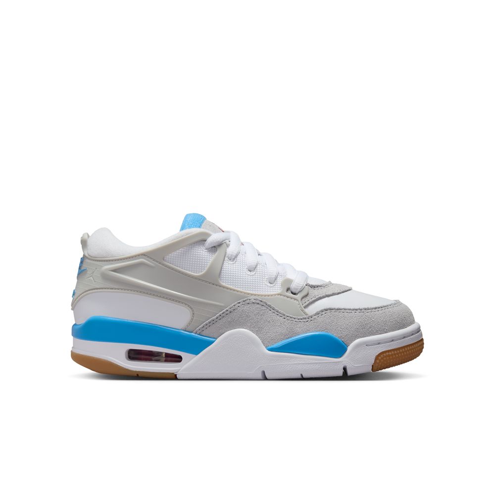 Air Jordan 4 RM Big Kids' Shoes (GS) 'White.Neutral Grey/Blue'