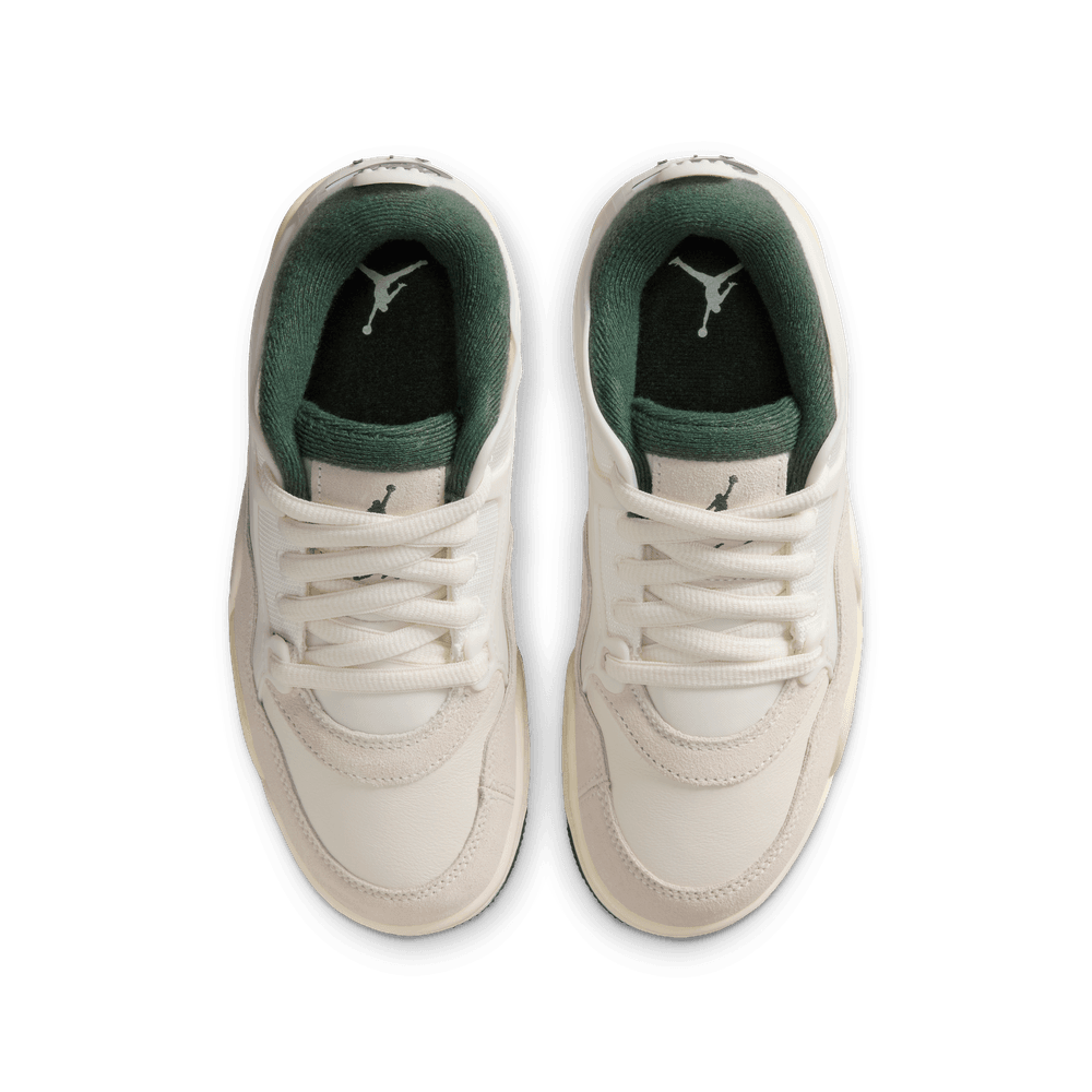 Air Jordan 4 RM Big Kids' Shoes (GS) 'Sail/Cream/Green'