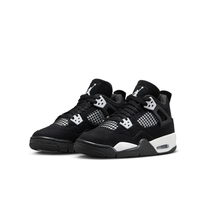 Air Jordan 4 Retro "White Thunder" Big Kids' Shoes (GS) 'Black/White/Black'