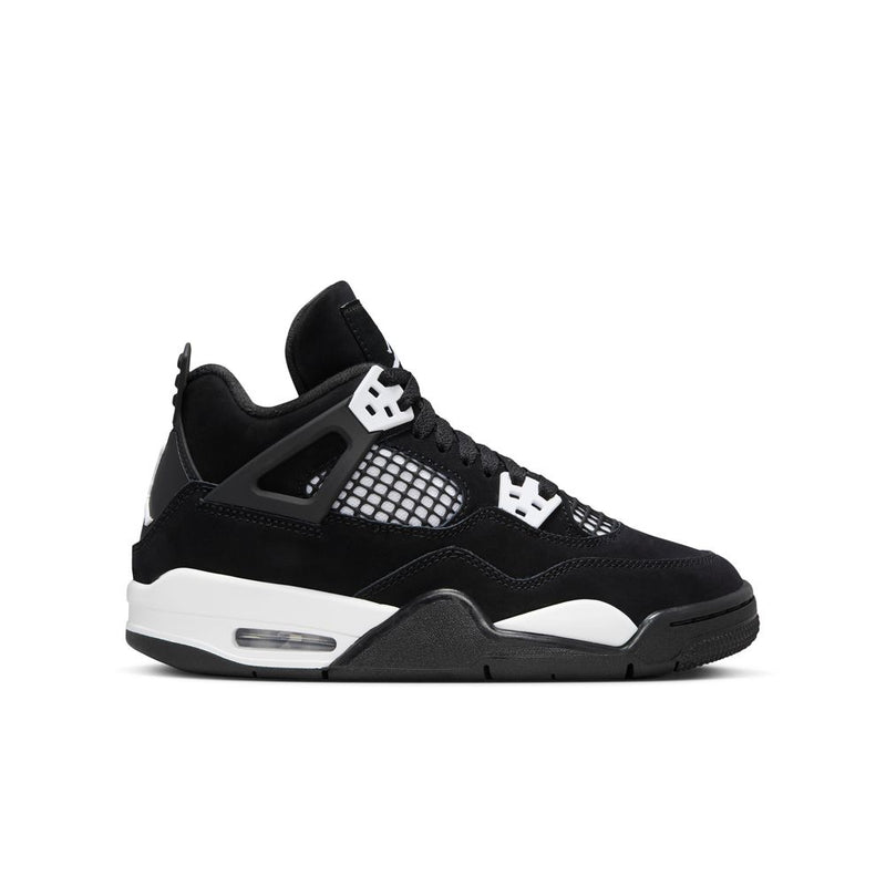 Air Jordan 4 Retro "White Thunder" Big Kids' Shoes (GS) 'Black/White/Black'