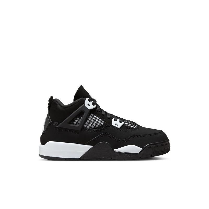 Jordan 4 Retro "White Thunder" Little Kids' Shoes (PS) 'Black/White/Black'